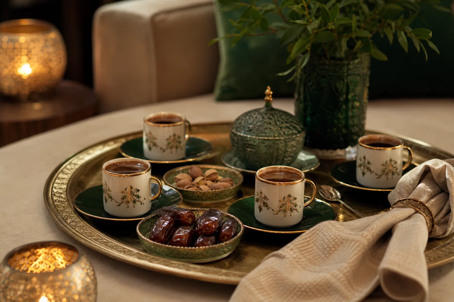 سینی قهوه برای مهمان