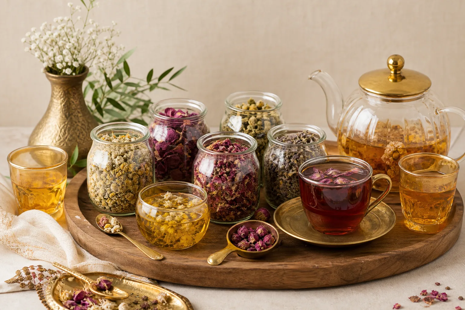 سینی دمنوش گیاهی خانگی