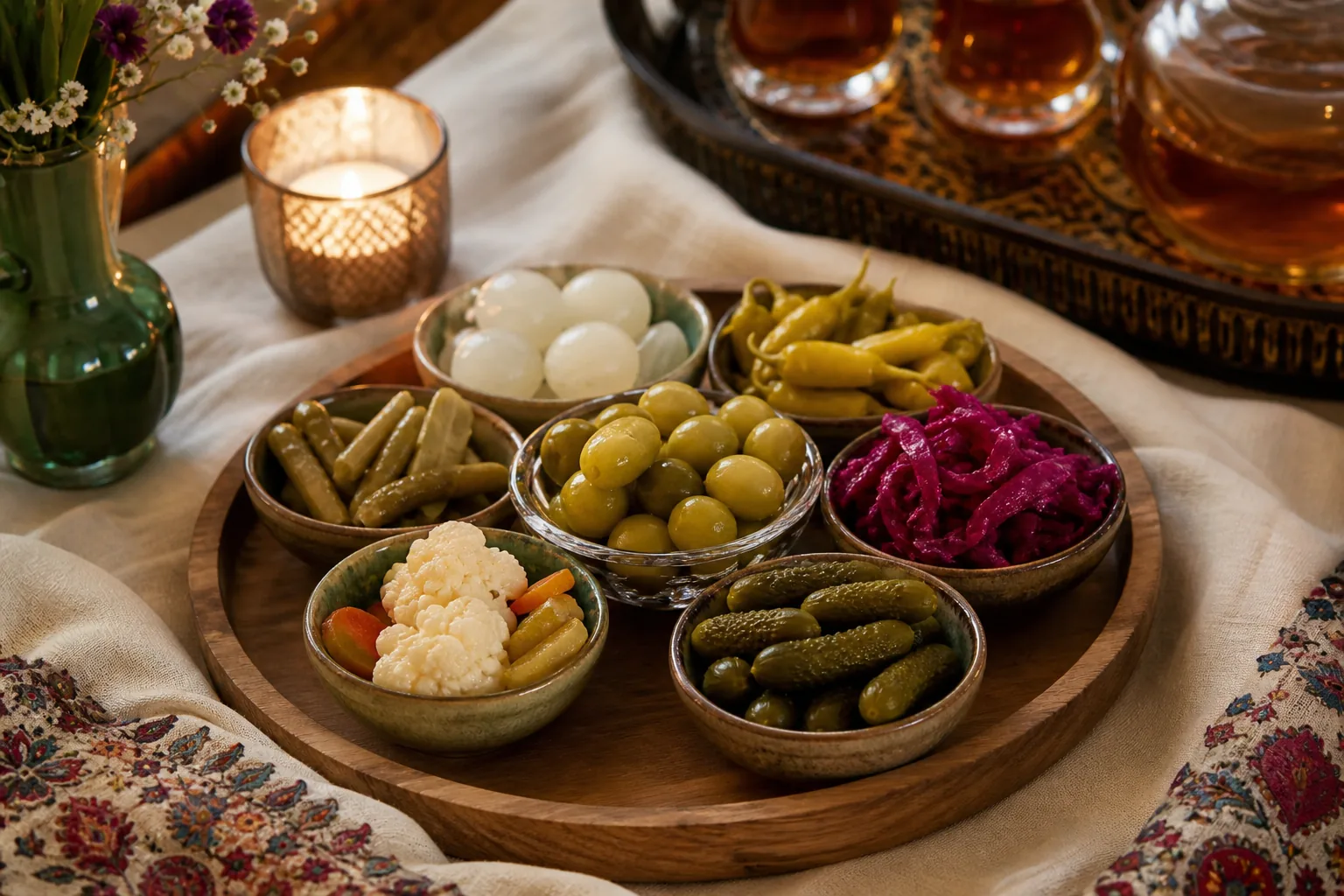 سینی ترشی برای مهمان